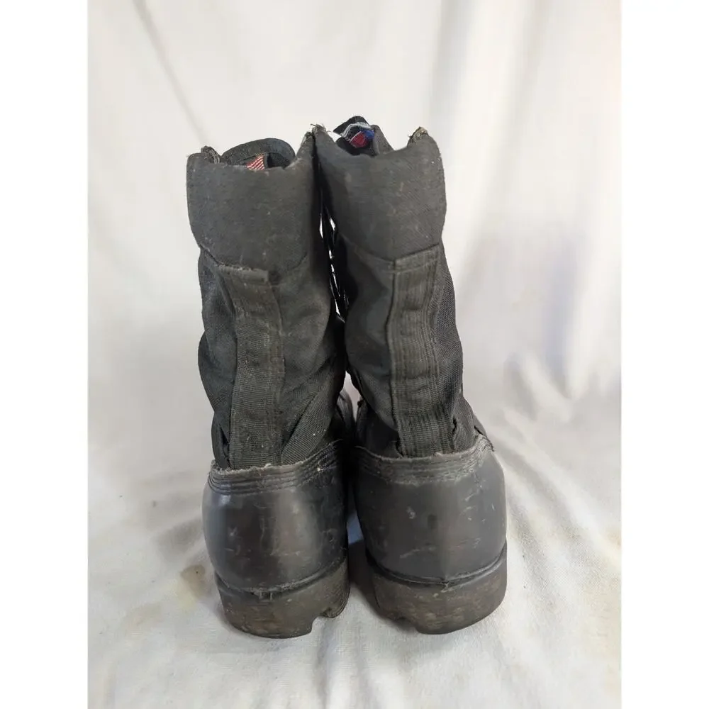 Ro-Search Combat Boots Mens 9.5 W Black Leather Military Tactical Lug Sole Shoes